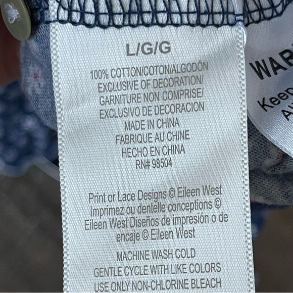 Eileen West | Navy Floral Nightgown Cottagecore Prairie - Picture 6 of 6